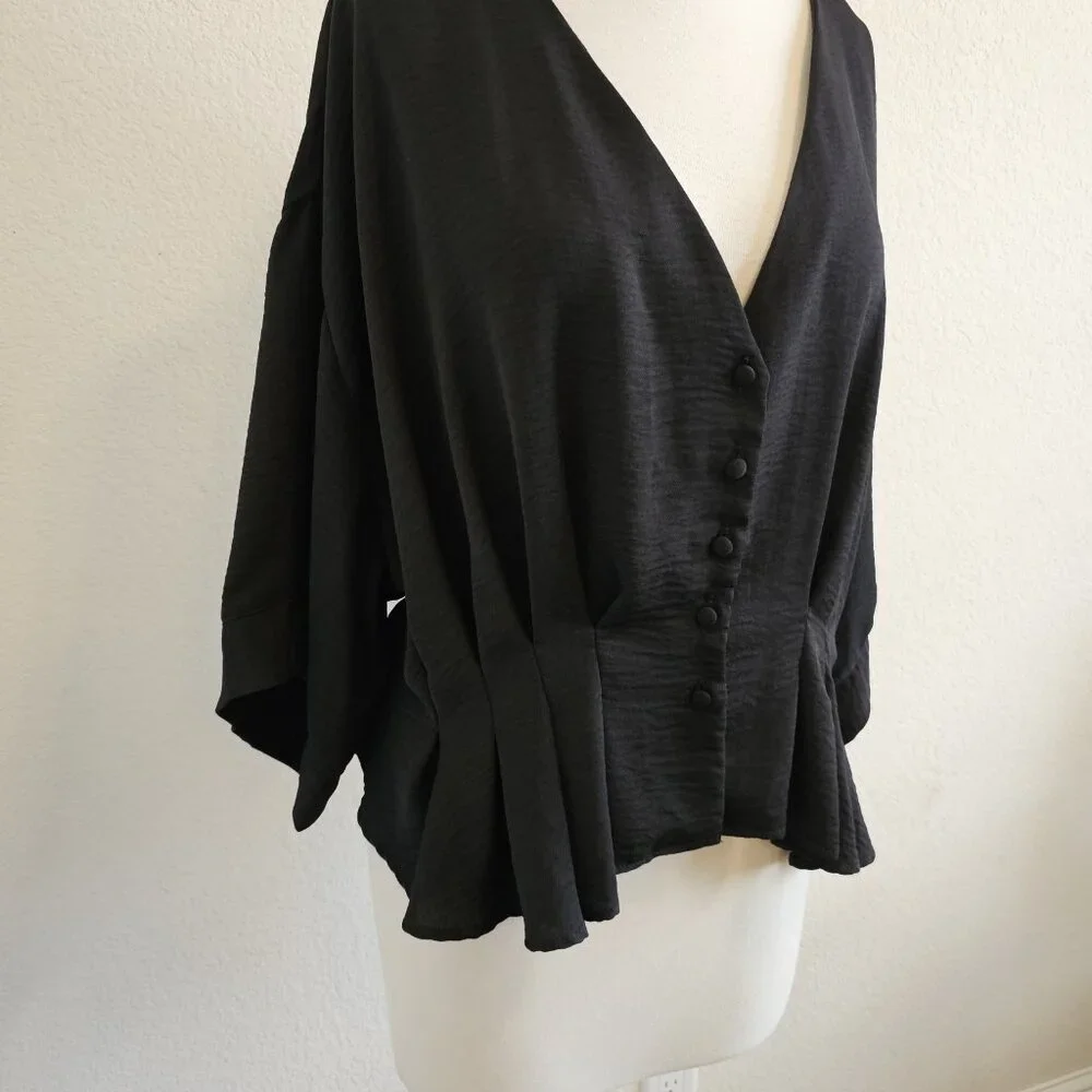 ASOS Black Button-Up Blouse - Picture 3 of 10